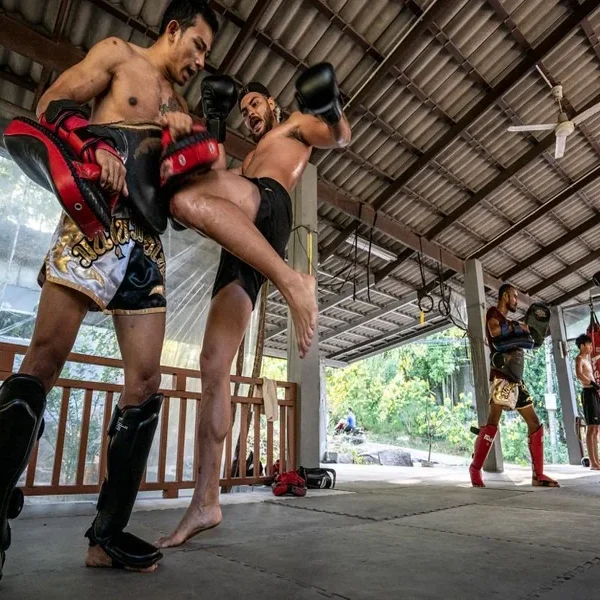 Muay Thai Training at Fitness Gym in Thailand